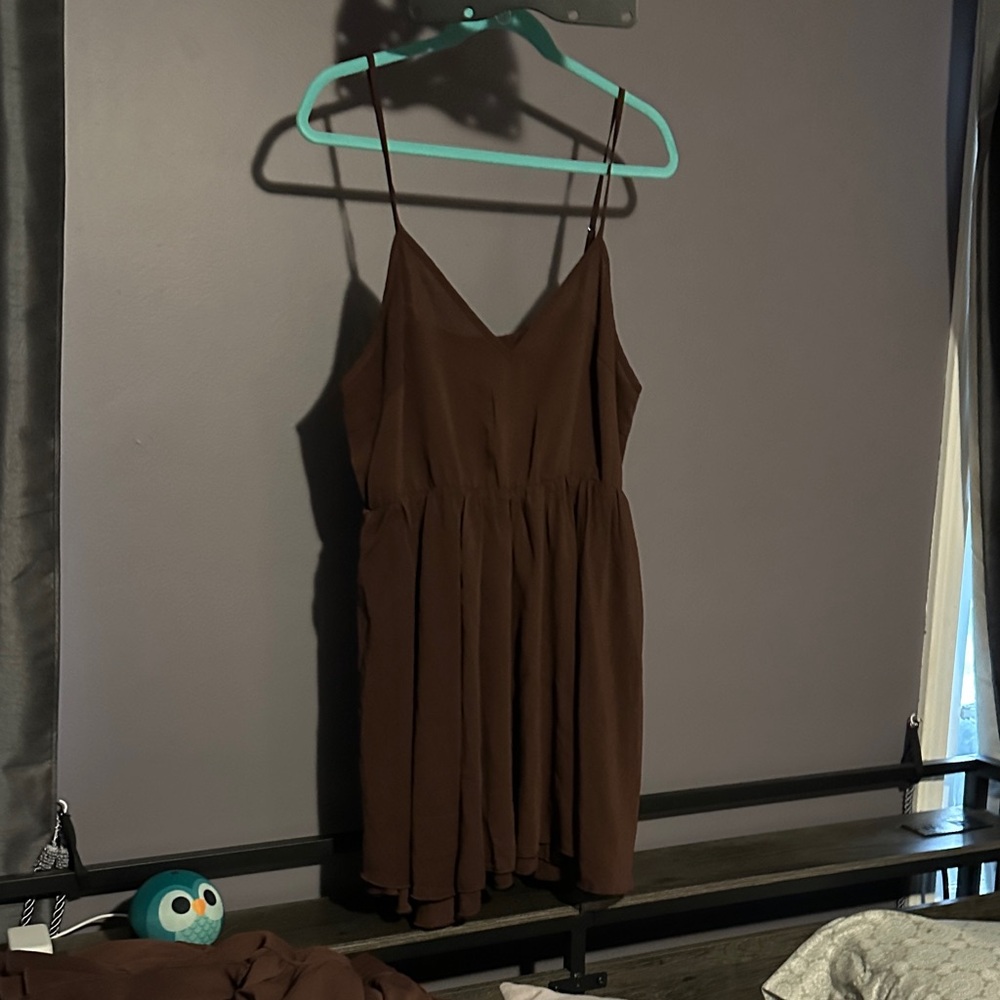 Commense Chocolate Ruffle Mini Dress - Picture 2 of 4